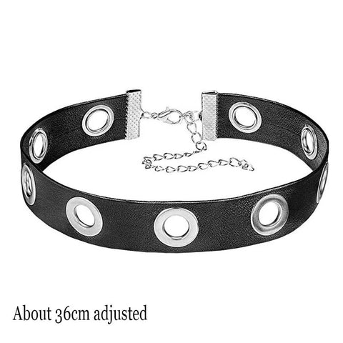 Goth Leather Choker Necklace — Dark Devotion Collection