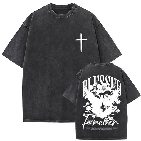 Gothic T-shirt with black washed vintage graphic