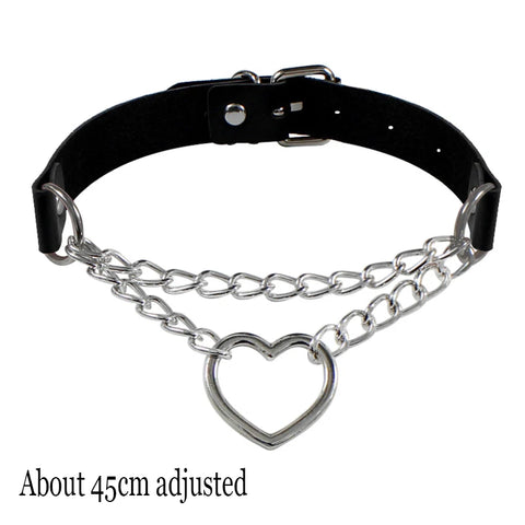 Goth Leather Choker Necklace — Dark Devotion Collection