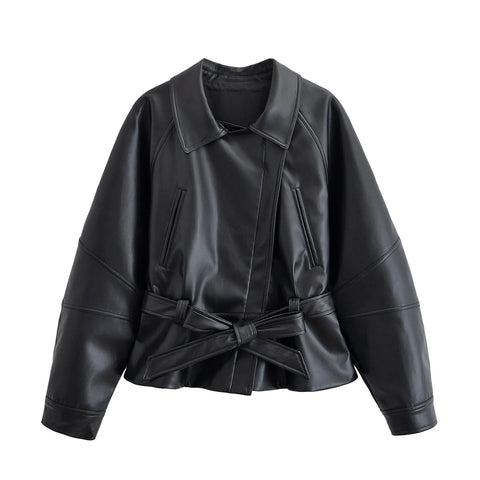 Nu Goth Midnight Bound Oversized Faux Leather Coat