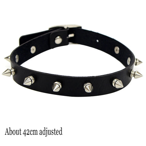 Goth Leather Choker Necklace — Dark Devotion Collection