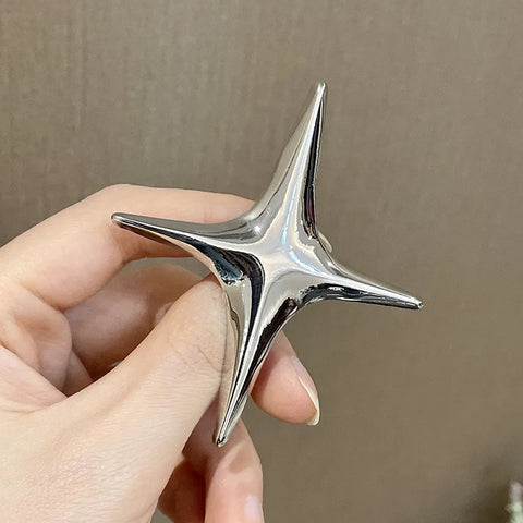 Nu Goth Four-Point Star Sculptural Brooch Suit