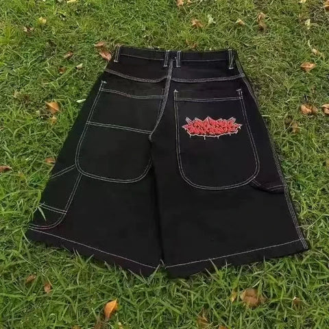 Goth Chaos Theory Patch Camo Cargo Shorts