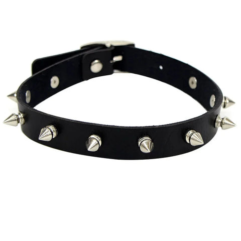 Goth Leather Collar Choker Necklace Collection