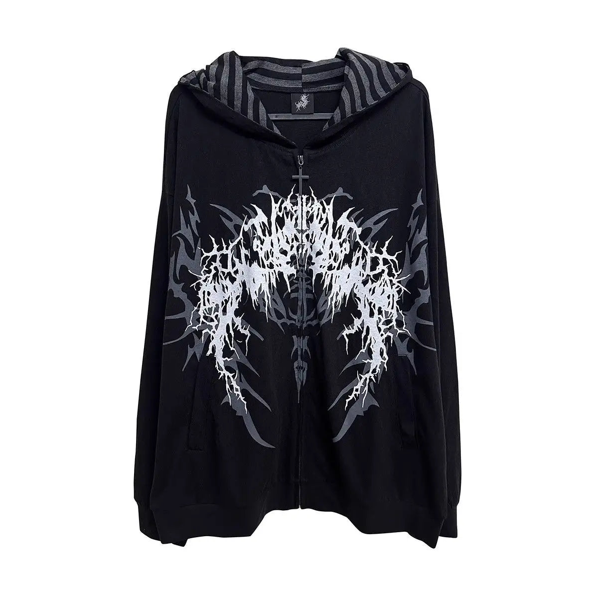 Goth Void Script Zip-Up Tshirt