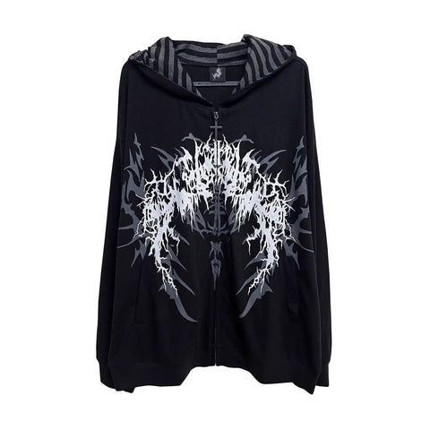 Goth Void Script Zip-Up Tshirt