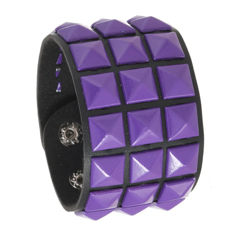 Cyber Goth Pixel Pyramid Stud Cuff Bracelet