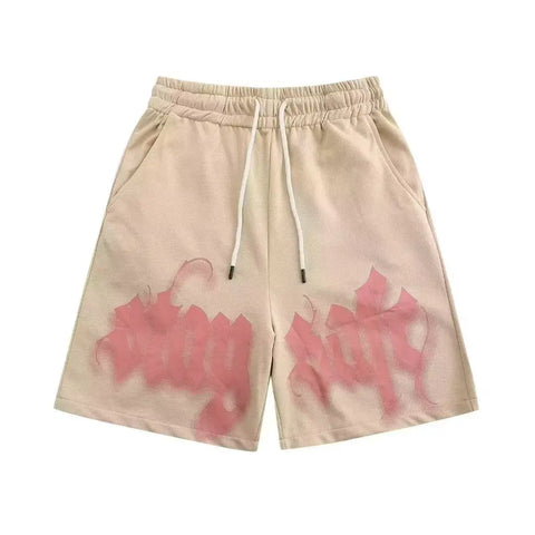Pastel Goth Stay Soft Blackletter Graphic Shorts