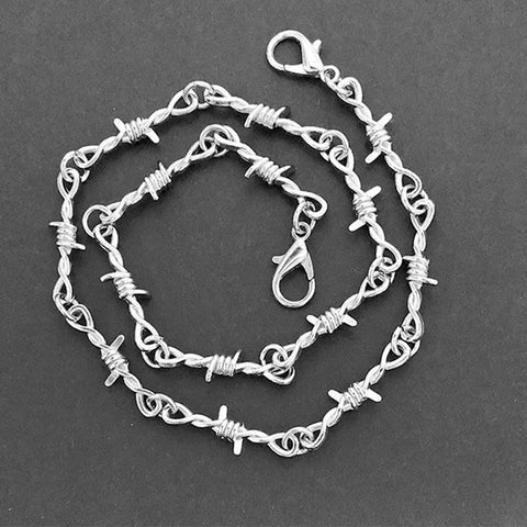 Goth Barbed Wire Chain Necklace