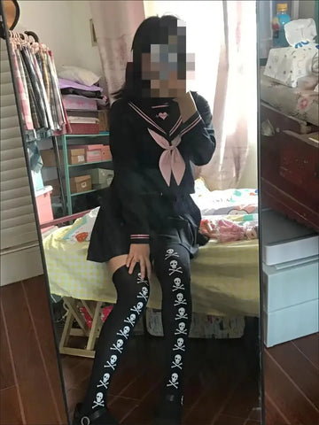 Goth Cobweb Queen Thigh-High Sock