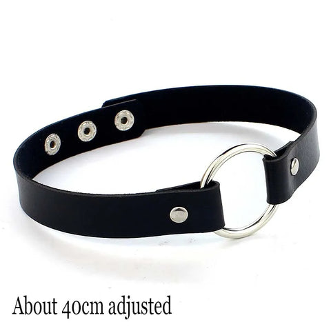 Goth Leather Choker Necklace — Dark Devotion Collection
