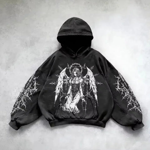 Goth Fallen Angel Oversized Tshirt