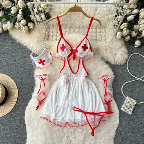 Goth Bound in Contrast Rope Bodysuit