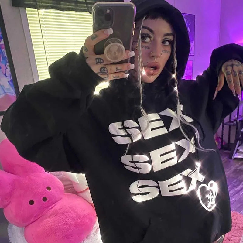 Goth SEX Triple Repeat Oversized Graphic Tshirt