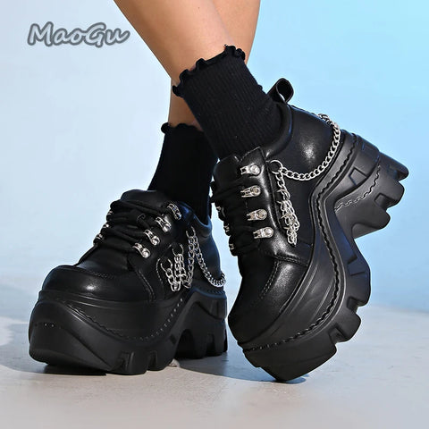 Cyber Goth Chainlink Platform Shoe