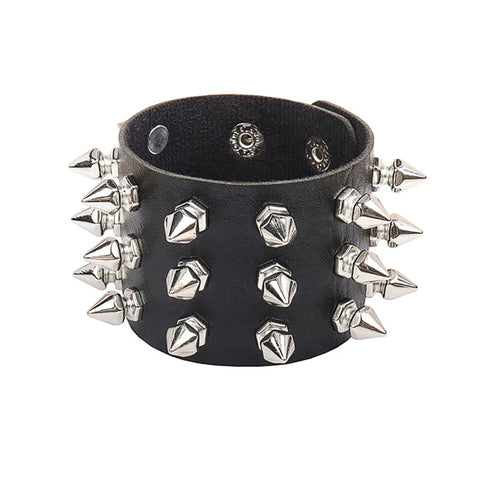 Mall Goth Armour Stack Bracelet — Spikes, Skulls & Chains