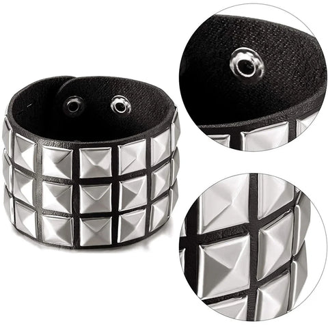 Mall Goth Armour Stack Bracelet — Spikes, Skulls & Chains