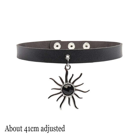 Goth Leather Choker Necklace — Dark Devotion Collection