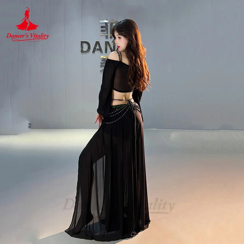 Goth Midnight Serpent Split Maxi Skirt
