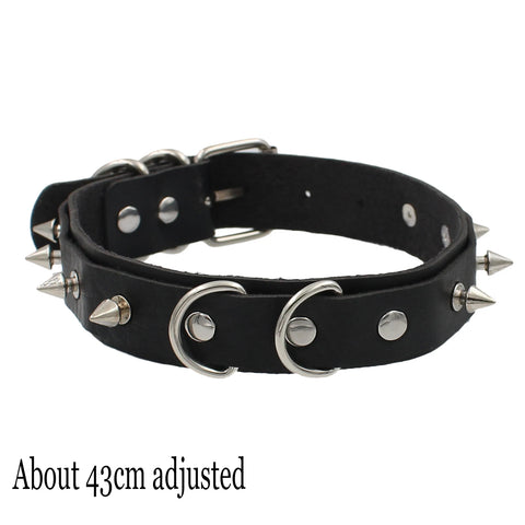 Goth Leather Choker Necklace — Dark Devotion Collection