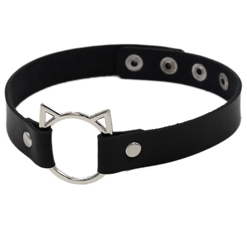 Goth Leather Choker Necklace — Dark Devotion Collection