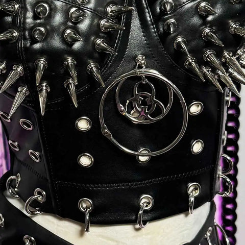 Cyber Goth Spike Storm Bralette T-Shirt