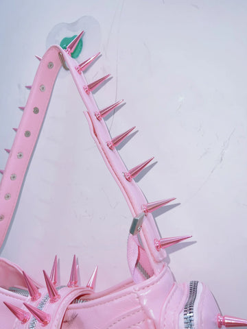 Pastel Goth Spiked Pentagram Baguette Bag
