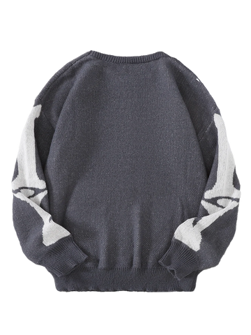 Goth Skeleton Rib Cage Knit Sweater