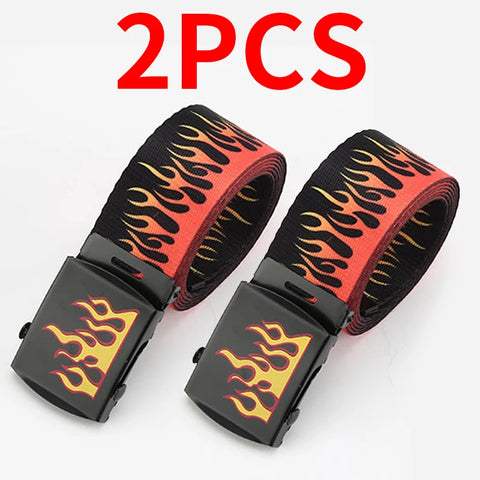 Pastel Goth Bubblegum Flame Canvas Belt