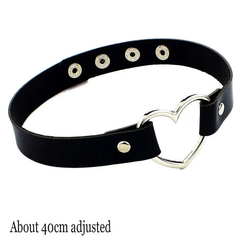 Goth Leather Choker Necklace — Dark Devotion Collection