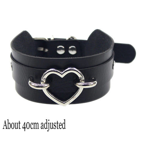 Goth Leather Choker Necklace — Dark Devotion Collection