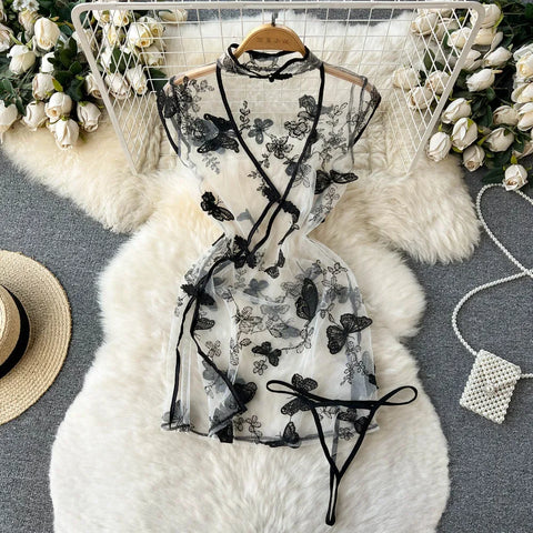 Goth Bound in Contrast Rope Bodysuit