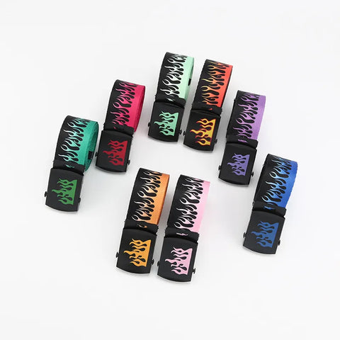 Pastel Goth Bubblegum Flame Canvas Belt