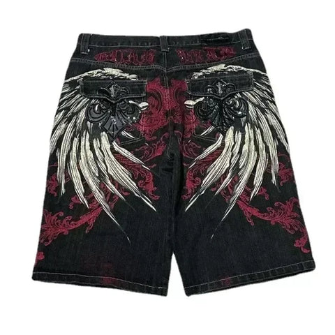 Goth Chaos Theory Patch Camo Cargo Shorts
