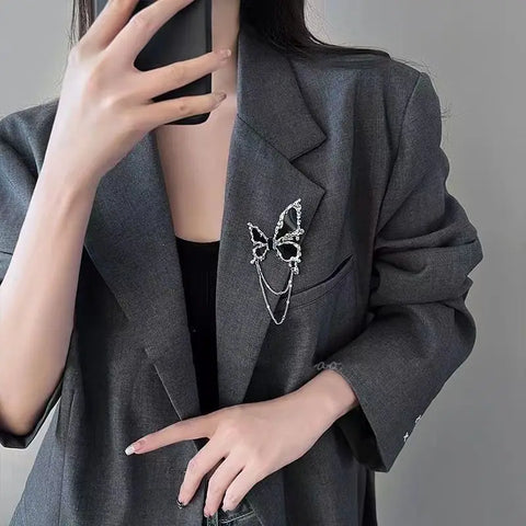 Nu Goth Four-Point Star Sculptural Brooch Suit