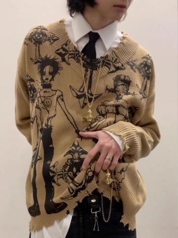 Mall Goth Dark Romance Knit Top