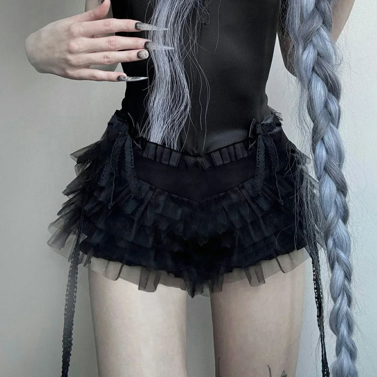 Gothic Shorts with low v-waist