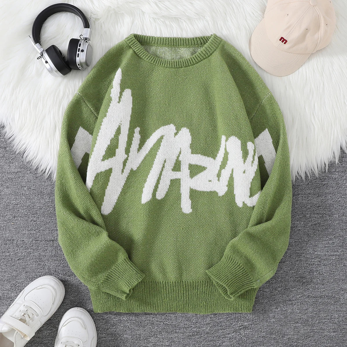 Nu Goth Graffiti Script Knit Sweater