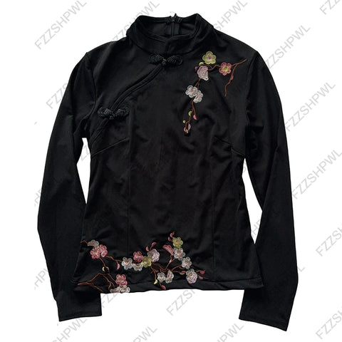 Nu Goth Midnight Blossom Turtleneck Sweater