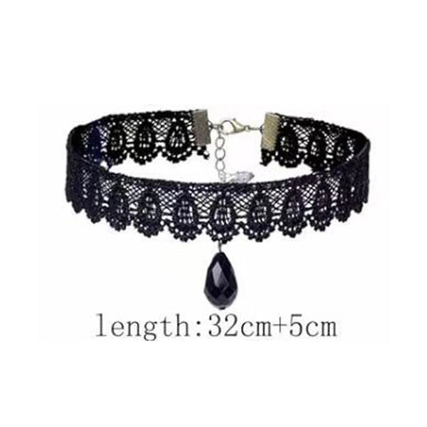 Victorian Goth Mourning Cascade Choker Necklace
