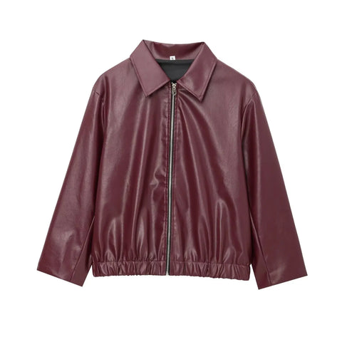 Nu Goth Bloodwine Cropped Moto Top