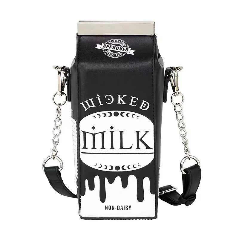 Goth Wicked Milk Carton Crossbody Bag