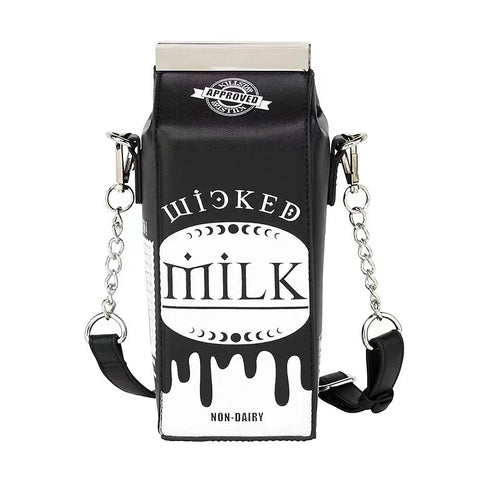 Goth Wicked Milk Carton Crossbody Bag