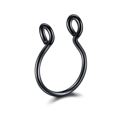 Goth No-Piercing Fang Loop Nose Ring Set