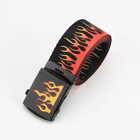 Pastel Goth Bubblegum Flame Canvas Belt