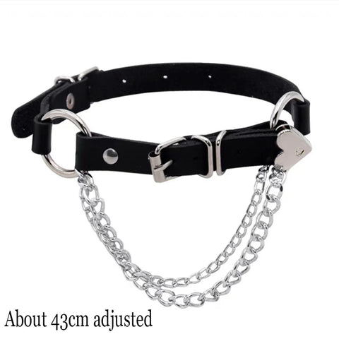 Goth Leather Choker Necklace — Dark Devotion Collection