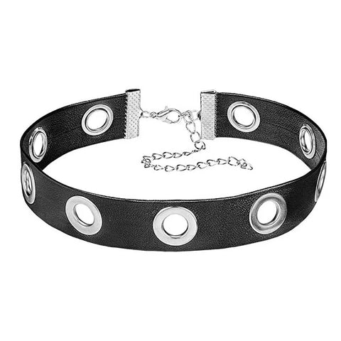 Goth Leather Choker Necklace — Dark Devotion Collection