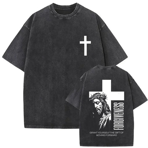 Gothic T-shirt with black washed vintage graphic