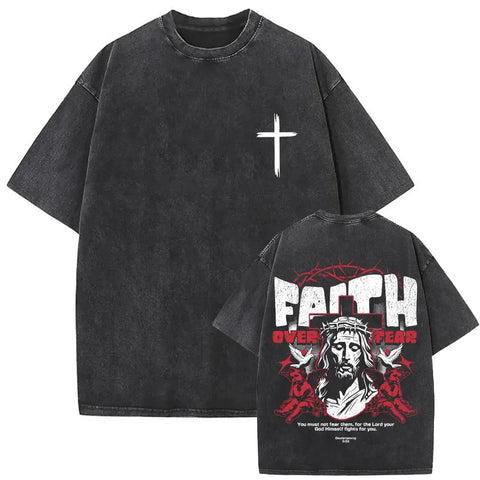 Gothic T-shirt with black washed vintage graphic