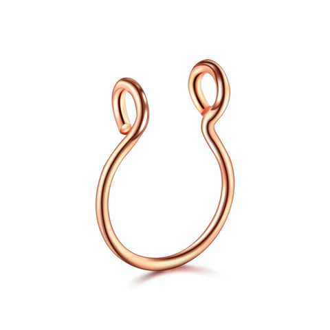Goth No-Piercing Fang Loop Nose Ring Set